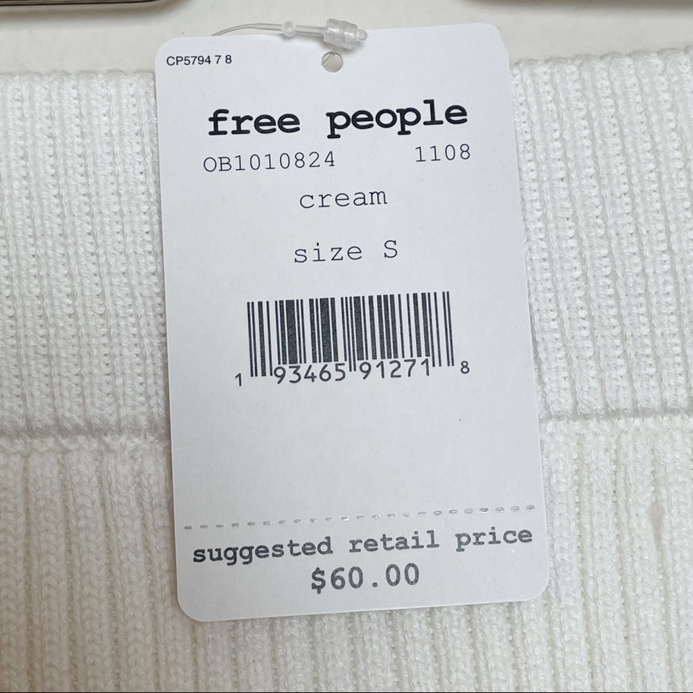 NWT FREE PEOPLE SOLID GOLD WHITE SWEATER SKIRT - Picture 7 of 9